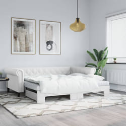 Vidaxl - Divano Letto con Letto Estraibile, Letto per adulti Bianco 90x200cm in Similpelle 8319