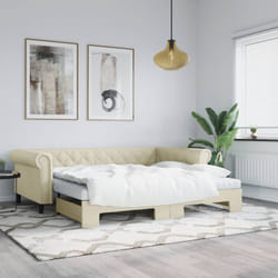 Vidaxl - Divano Letto con Letto Estraibile Crema 90x200 cm in Similpelle