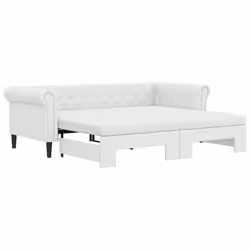 vidaXL Divano Letto Estraibile e Materassi Bianco 90x200 cm Similpelle - Vista aggiuntiva 2