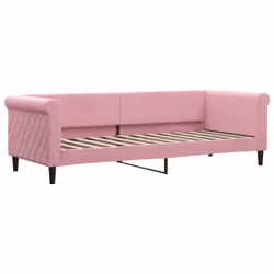 vidaXL Divano Letto con Materasso Rosa 80x200 cm in Velluto - Vista aggiuntiva 3