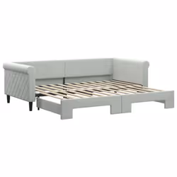 Divano Letto con Letto Estraibile Grigio Chiaro 90x200 Vellutocod mxl 130743 - Vista aggiuntiva 2