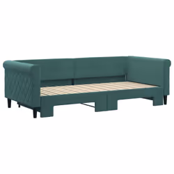 vidaXL Divano Letto con Letto Estraibile Verde Scuro 90x200cm Velluto - Vista aggiuntiva 3