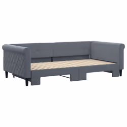 vidaXL Divano Letto con Letto Estraibile Grigio Scuro 100x200 Velluto - Vista aggiuntiva 3