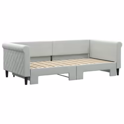 Divano Letto con Letto Estraibile Grigio Chiaro 90x190 Vellutocod mxl 130599 - Vista aggiuntiva 3