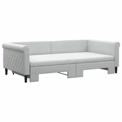 vidaXL Divano Letto Estraibile Materassi Grigio Chiaro 100x200 Velluto - Vista aggiuntiva 3