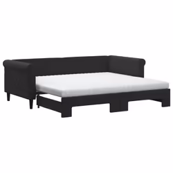Divano Letto Estraibile con Materassi Nero 90x190 cm Vellutocod mxl 82709 - Vista aggiuntiva 2