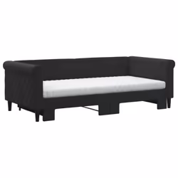 Divano Letto Estraibile con Materassi Nero 90x190 cm Vellutocod mxl 82709 - Vista aggiuntiva 3