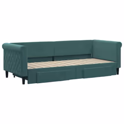 vidaXL Divano Letto Estraibile Cassetti Verde Scuro 80x200cm Velluto - Vista aggiuntiva 3