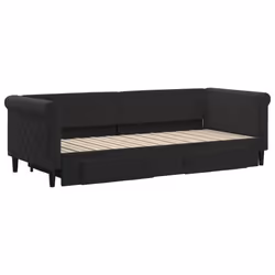 Divano Letto Estraibile con Cassetti Nero 80x200 cm in Vellutocod mxl 130623 - Vista aggiuntiva 3