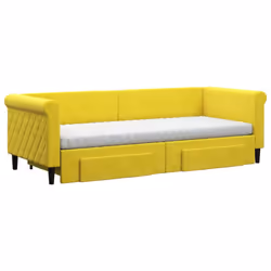 vidaXL Divano Letto Estraibile con Cassetti Giallo 80x200cm in Velluto - Vista aggiuntiva 3