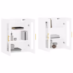 Armadietti a Parete 2 pz Bianchi in Legno Multistratocod mxl 70125 - Vista aggiuntiva 3