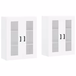 Armadietti a Parete 2 pz Bianchi in Legno Multistratocod mxl 94142 - Vista aggiuntiva 2