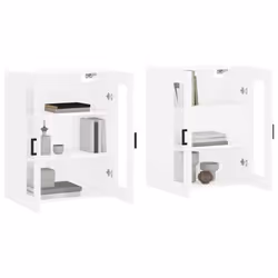Armadietti a Parete 2 pz Bianchi in Legno Multistratocod mxl 94142 - Vista aggiuntiva 3
