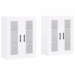 Armadietti a Parete 2 pz Bianchi in Legno Multistratocod mxl 94146 - Vista aggiuntiva 2