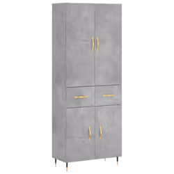 vidaXL Credenza Grigio Cemento 69,5x34x180 cm in Legno Multistrato - Vista aggiuntiva 2