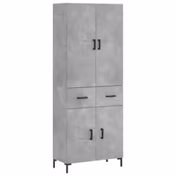 vidaXL Credenza Grigio Cemento 69,5x34x180 cm in Legno Multistrato - Vista aggiuntiva 2