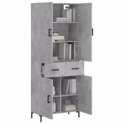 vidaXL Credenza Grigio Cemento 69,5x34x180 cm in Legno Multistrato - Vista aggiuntiva 3