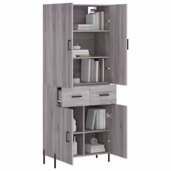 Credenza Grigio Sonoma 69,5x34x180 cm in Legno Multistratocod mxl 125817 - Vista aggiuntiva 3
