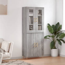Credenza Grigio Sonoma 69,5x34x180 cm in Legno Multistratocod mxl 101897
