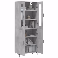 Credenza Grigio Cemento 69,5x34x180 cm in Legno Multistratocod mxl 101892 - Vista aggiuntiva 3