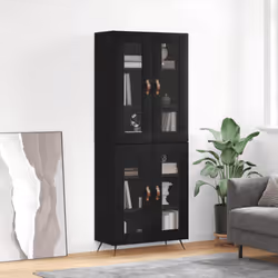 Credenza Nera 69,5x34x180 cm in Legno Multistratocod mxl 77927