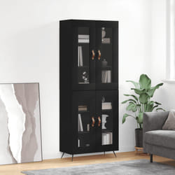 Credenza Nera 69,5x34x180 cm in Legno Multistratocod mxl 77927