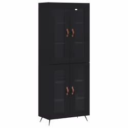 Credenza Nera 69,5x34x180 cm in Legno Multistratocod mxl 77927