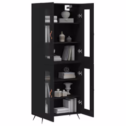 Credenza Nera 69,5x34x180 cm in Legno Multistratocod mxl 77927