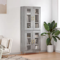 Credenza Grigio Sonoma 69,5x34x180 cm in Legno Multistratocod mxl 77924