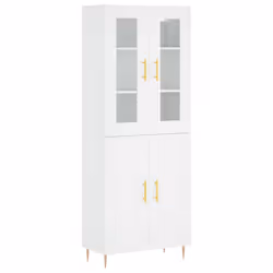 Credenza Bianca 69,5x34x180 cm in Legno Multistratocod mxl 77557 - Vista aggiuntiva 2