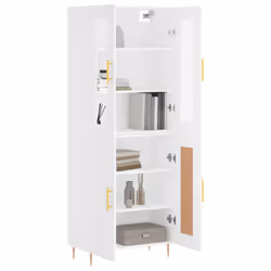 Credenza Bianca 69,5x34x180 cm in Legno Multistratocod mxl 77557 - Vista aggiuntiva 3