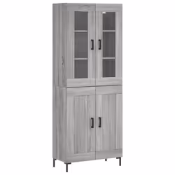 vidaXL Credenza Grigio Sonoma 69,5x34x180 cm in Legno Multistrato - Vista aggiuntiva 2