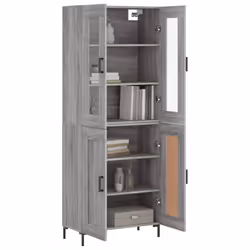 vidaXL Credenza Grigio Sonoma 69,5x34x180 cm in Legno Multistrato - Vista aggiuntiva 3