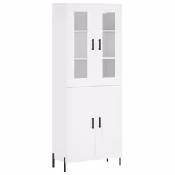 vidaXL Credenza Bianca 69,5x34x180 cm in Legno Multistrato - Vista aggiuntiva 2