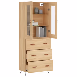 vidaXL Credenza Rovere Sonoma 69,5x34x180 cm in Legno Multistrato - Vista aggiuntiva 3