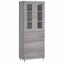 Credenza Grigio Sonoma 69,5x34x180 cm in Legno Multistratocod mxl 125526 - Vista aggiuntiva 2