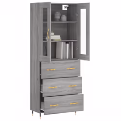 Credenza Grigio Sonoma 69,5x34x180 cm in Legno Multistratocod mxl 125526 - Vista aggiuntiva 3
