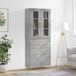 Credenza Grigio Cemento 69,5x34x180 cm in Legno Multistratocod mxl 77622