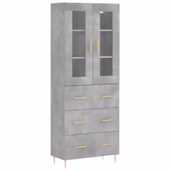 Credenza Grigio Cemento 69,5x34x180 cm in Legno Multistratocod mxl 77622 - Vista aggiuntiva 2
