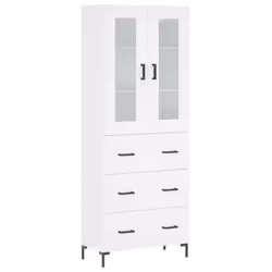 Credenza Bianca 69,5x34x180 cm in Legno Multistratocod mxl 125531 - Vista aggiuntiva 2