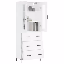 Credenza Bianca 69,5x34x180 cm in Legno Multistratocod mxl 125531 - Vista aggiuntiva 3