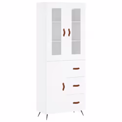 Credenza Bianca 69,5x34x180 cm in Legno Multistratocod mxl 125527 - Vista aggiuntiva 2