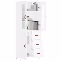 Credenza Bianca 69,5x34x180 cm in Legno Multistratocod mxl 125527 - Vista aggiuntiva 3