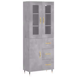 Credenza Grigio Cemento 69,5x34x180 cm in Legno Multistratocod mxl 77630 - Vista aggiuntiva 2