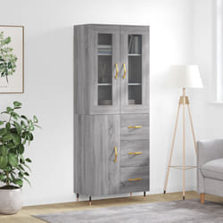 Credenza Grigio Sonoma 69,5x34x180 cm in Legno Multistratocod mxl 125882