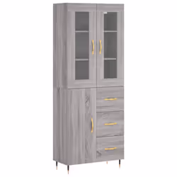 Credenza Grigio Sonoma 69,5x34x180 cm in Legno Multistratocod mxl 125882