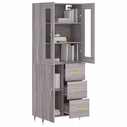Credenza Grigio Sonoma 69,5x34x180 cm in Legno Multistratocod mxl 125882