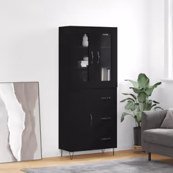 Credenza Nera 69,5x34x180 cm in Legno Multistratocod mxl 83494