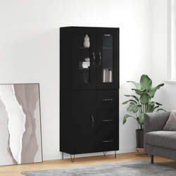 Credenza Nera 69,5x34x180 cm in Legno Multistratocod mxl 83494
