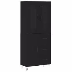 Credenza Nera 69,5x34x180 cm in Legno Multistratocod mxl 83494
